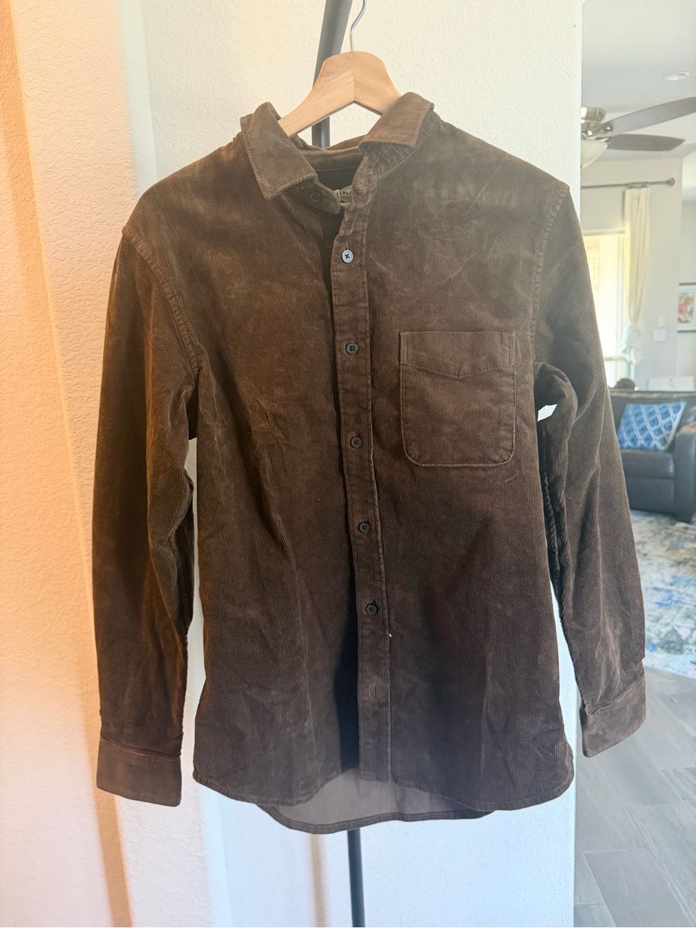 Everlane Brown Corduroy Button-Down Shirt S